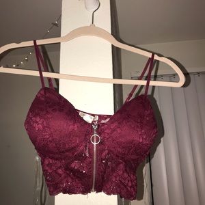 SOLD‼️ burgundy cropped bustier